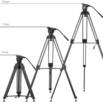 Kingjoy VT-2500 heavy-duty aluminum tripod-3 section,61in, 7.1lbs, with two kinds of fluid head options - Image 4