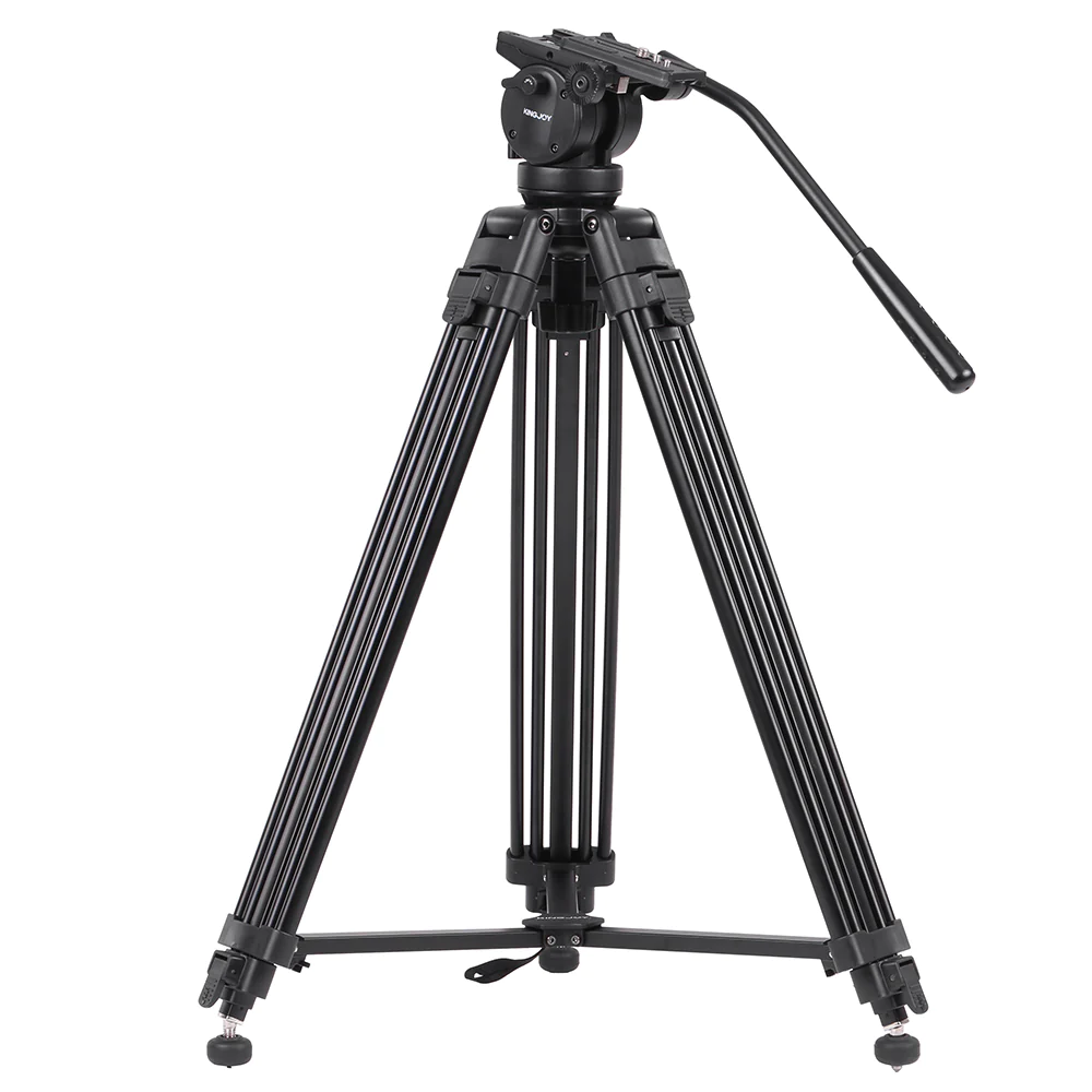 Kingjoy VT-2500 heavy-duty aluminum tripod-3 section,61in, 7.1lbs, with two kinds of fluid head options Kingjoy VT-2500 heavy-duty aluminum tripod-3 section,61in, 7.1lbs, with two kinds of fluid head options - Image 1