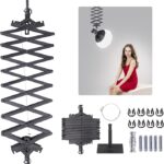Photography Ceiling Rail System 2M Lifting Constant Force Hinge Set with Safety Rope, Used for Special Equipment for Live Broadcast Room Studio Photography Flash etc